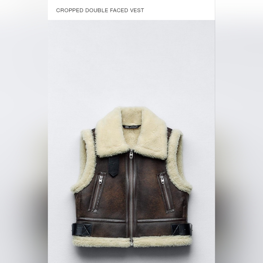 Zara Cropped Doubled Faced Vest Size L